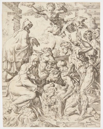 Die Anbetung der Hirten von Dirck Volckertsz. Coornhert