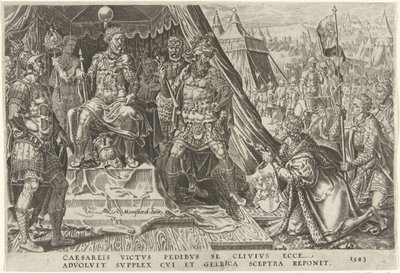 Wilhelm II., Herzog von Geldern, unterwirft sich der Autorität von Karl V., 1543 von Dirck Volckertsz. Coornhert