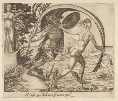 Ein Schild ist nutzlos, wenn das Glück sich abwendet, ca. 1560 von Dirck Volkertsen Coornhert