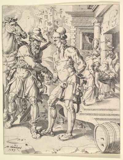 Das Gleichnis vom barmherzigen Samariter, 1549 von Dirck Volkertsen Coornhert