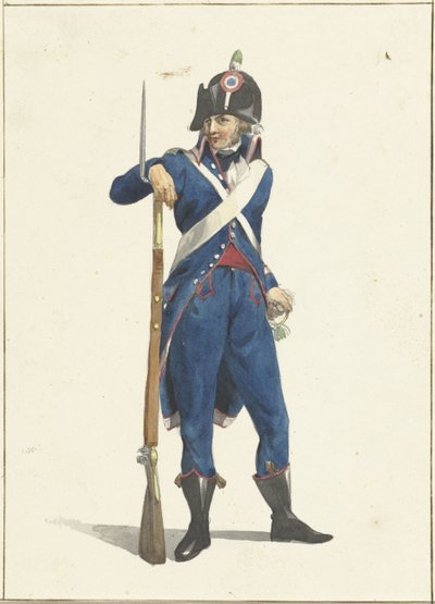 Mitglied der bewaffneten Bürgerwehr von Rotterdam mit Gewehr von Dirk Langendijk