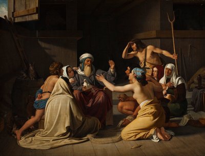 Noah und seine Familie in der Arche, 1835 von Ditlev Blunck