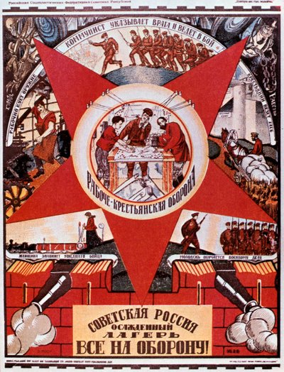 Russland ist ein Lager im Belagerungszustand, 1919 von Dmitriy Stakhievich Moor