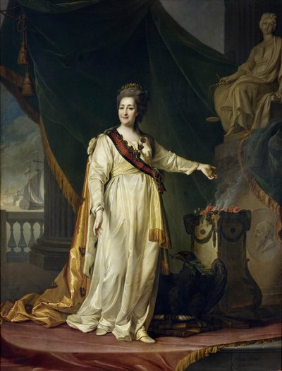 Katharina II. - Gesetzgeberin im Tempel der Göttin der Gerechtigkeit von Dmitry Levitzky