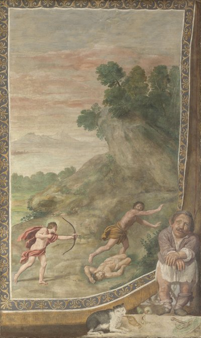 Apollo tötet den Zyklopen Fresko aus der Villa Aldobrandini, 1617-1618 von Domenichino