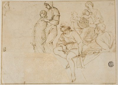 Figuren auf Balustrade von Domenichino