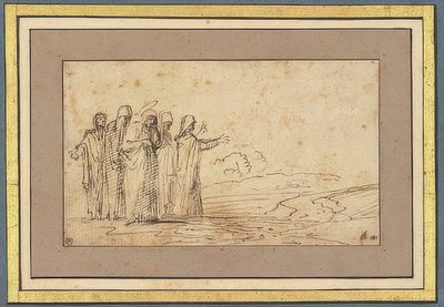 Maria mit vier heiligen Frauen in Landschaft von Domenichino
