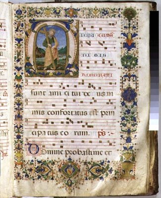 Ms 540 f.3r Seite mit historisierter Initiale 