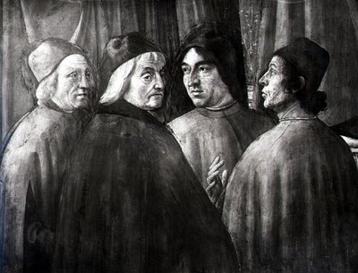 Zacharias im Tempel (Detail) von Domenico Ghirlandaio