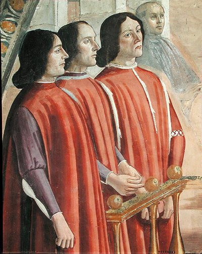 Mitglieder der Familie Sassetti (Detail) von Domenico Ghirlandaio