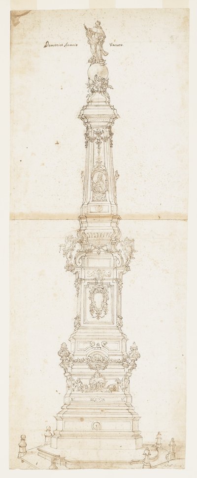 Entwurf für den Obelisken des Hl. Dominikus, Piazza San Domenico Maggiore, Neapel von Domenico Antonio Vaccaro
