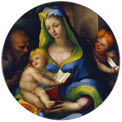 Die Jungfrau und das Kind mit dem kleinen Heiligen Johannes und dem Heiligen Hieronymus von Domenico Beccafumi