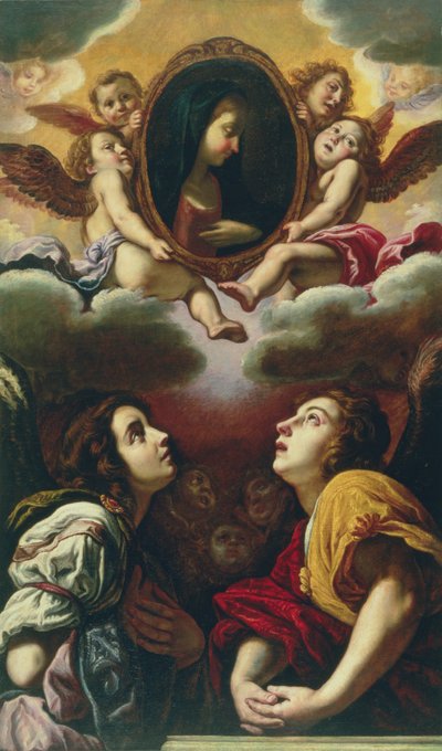 Fliegende und anbetende Engel, 1613-14 von Domenico Fetti or Feti