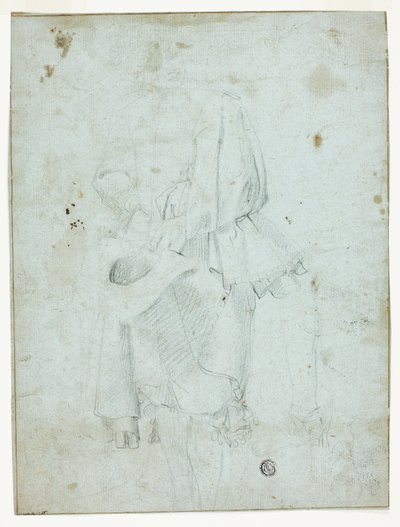 Stehender Jüngling mit Hut und Skizze von Beinen von Domenico Fiasella