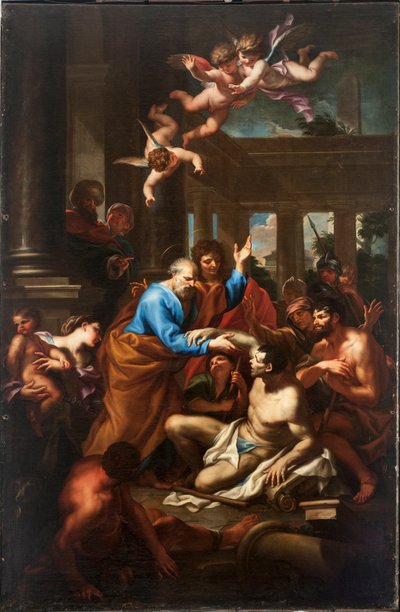 Das Wunder des Heiligen Petrus von Domenico I Piola