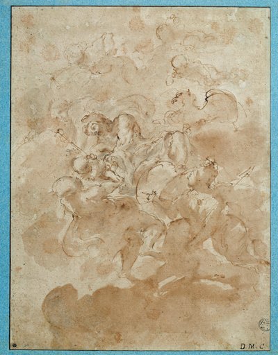 Jupiter vertraut Bacchus Merkur an von Domenico Maria Canuti