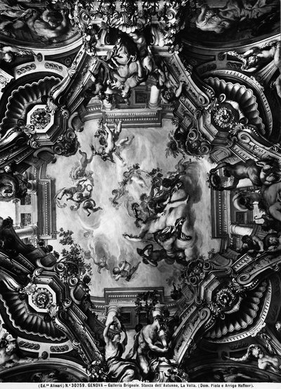 Decke im Herbstzimmer, Brignole-Galerie von Domenico the Elder Piola