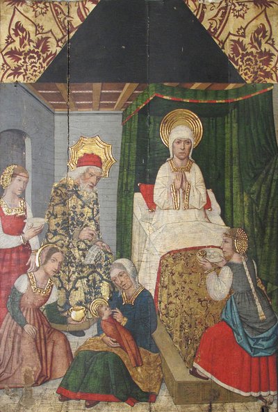Tafel mit der Geburt des Heiligen Johannes des Täufers aus dem Retabel von Domingo Ram