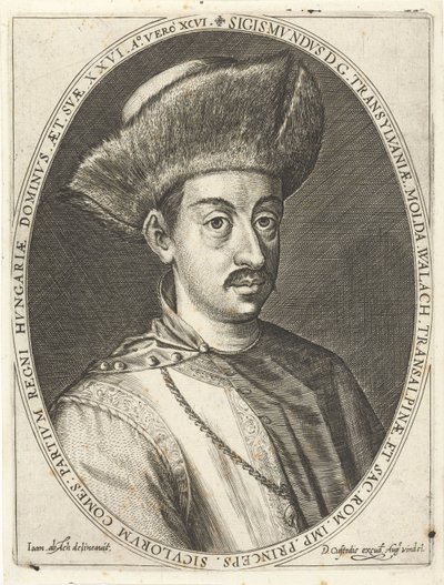 Sigismund Bathory 1572-1613, Fürst von Siebenbürgen. Aus Atrium heroicum, Augsburg 1600-1602 von Dominicus or Custodis Custos