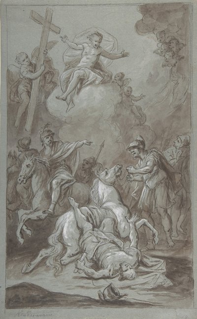 Die Bekehrung des Hl. Paulus (recto), Die Hinrichtung des Gefangenen (verso), 18. bis frühes 19. Jahrhundert von Dominik Kindermann