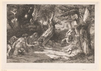 Diana und ihre Nymphen finden den schlafenden Cupido im Wald von Dominique Vivant Denon (baron)