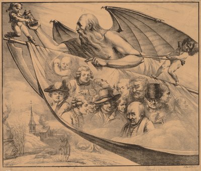 Allegorie: Porträts des Künstlers in verschiedenen Altersstufen, 1818 von Dominique Vivant Denon