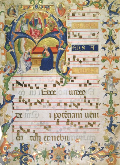 Frontispiz eines Chorbuchs aus dem Kloster Montoliveto, um 1390 von Don Simone Camaldolese