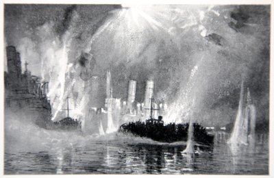 Motorboote retten Besatzungen der Blockschiffe in Zeebrugge, Illustration aus 