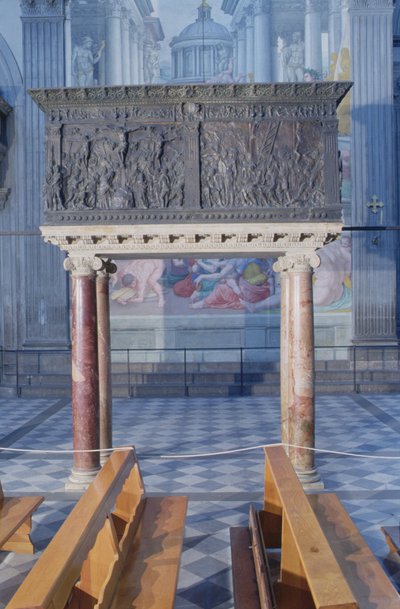 Kanzel auf der Nordseite des Kirchenschiffs, 1465 von Donatello