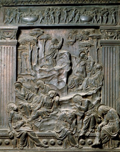 Das Gebet am Ölberg. Flachrelief des Stuhls auf der linken Seite, ca. 1460 von Donatello