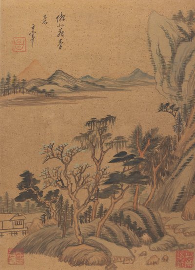 Landschaften und Gedichte, 17. Jahrhundert, wahrscheinlich nach 1625 von Dong Qichang