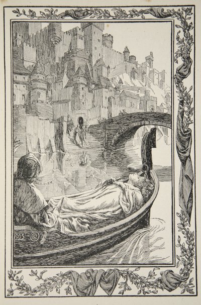 Das Floß trieb den Fluss hinunter, Illustration aus 