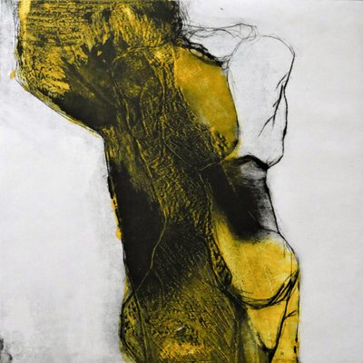 Abstrakte gelbe Figur von Doris Schmitz