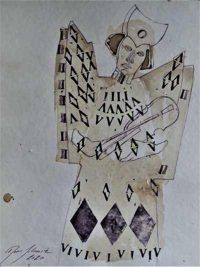 Engelhafter geometrischer Musiker von Doris Schmitz