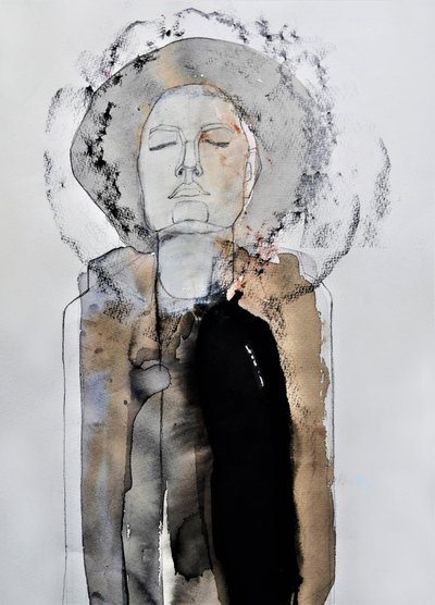 Nachdenkliche Figur mit Hut von Doris Schmitz