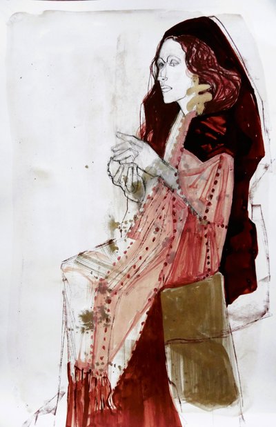 Elegante Dame in Rot von Doris Schmitz