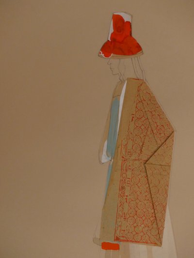 Elegantes Profil mit Rotem Hut von Doris Schmitz