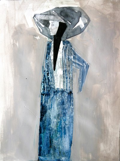 Elegante Frau in Blau von Doris Schmitz