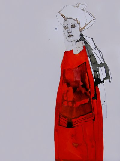 Elegante Frau in Rot von Doris Schmitz