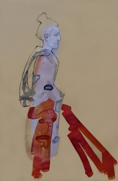 Fließende Rote Figur von Doris Schmitz