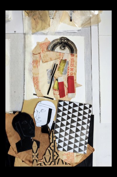 Mixed-Media-Gesichter von Doris Schmitz