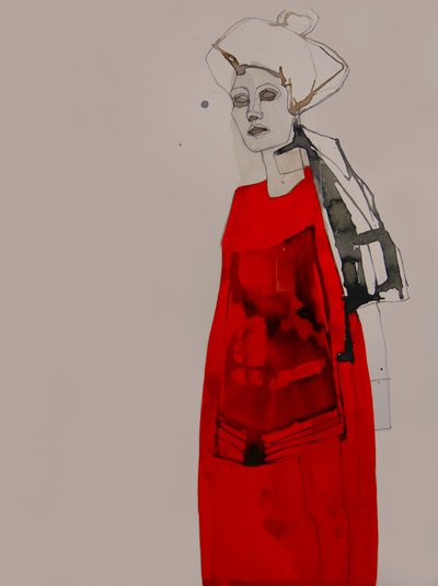 Frau im roten Kleid von Doris Schmitz