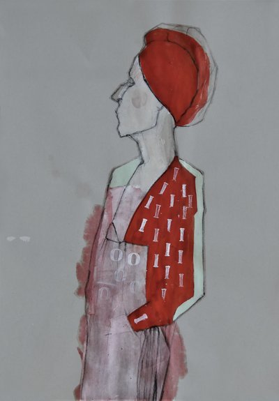 Rote Turbanfrau von Doris Schmitz