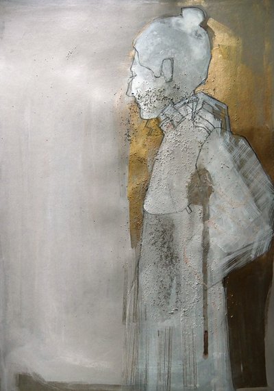 Serene abstrakte Goldfigur von Doris Schmitz