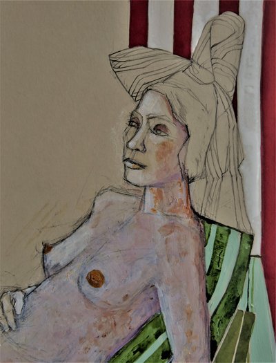 Gelassene Frau mit Streifen von Doris Schmitz