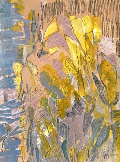 Goldene abstrakte Landschaft von Dorothy Fagan