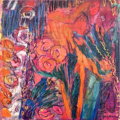 Lebendige abstrakte Blumen von Dorothy Fagan