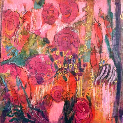 Lebendige abstrakte Rosen von Dorothy Fagan