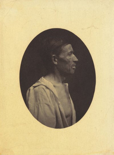 Ein Porträt, im Profil gesehen, eines 42-jährigen Mannes, betäubt durch Alkoholmissbrauch..., 1854-1856 von Duchenne de Boulogne