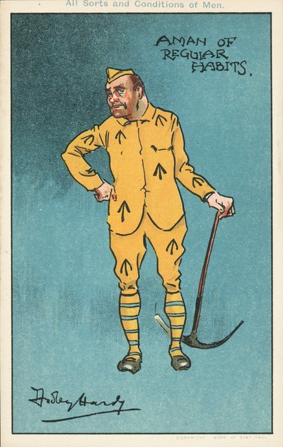 Ein Mann mit regelmäßigen Gewohnheiten: Gefangener mit Spitzhacke von Dudley Hardy